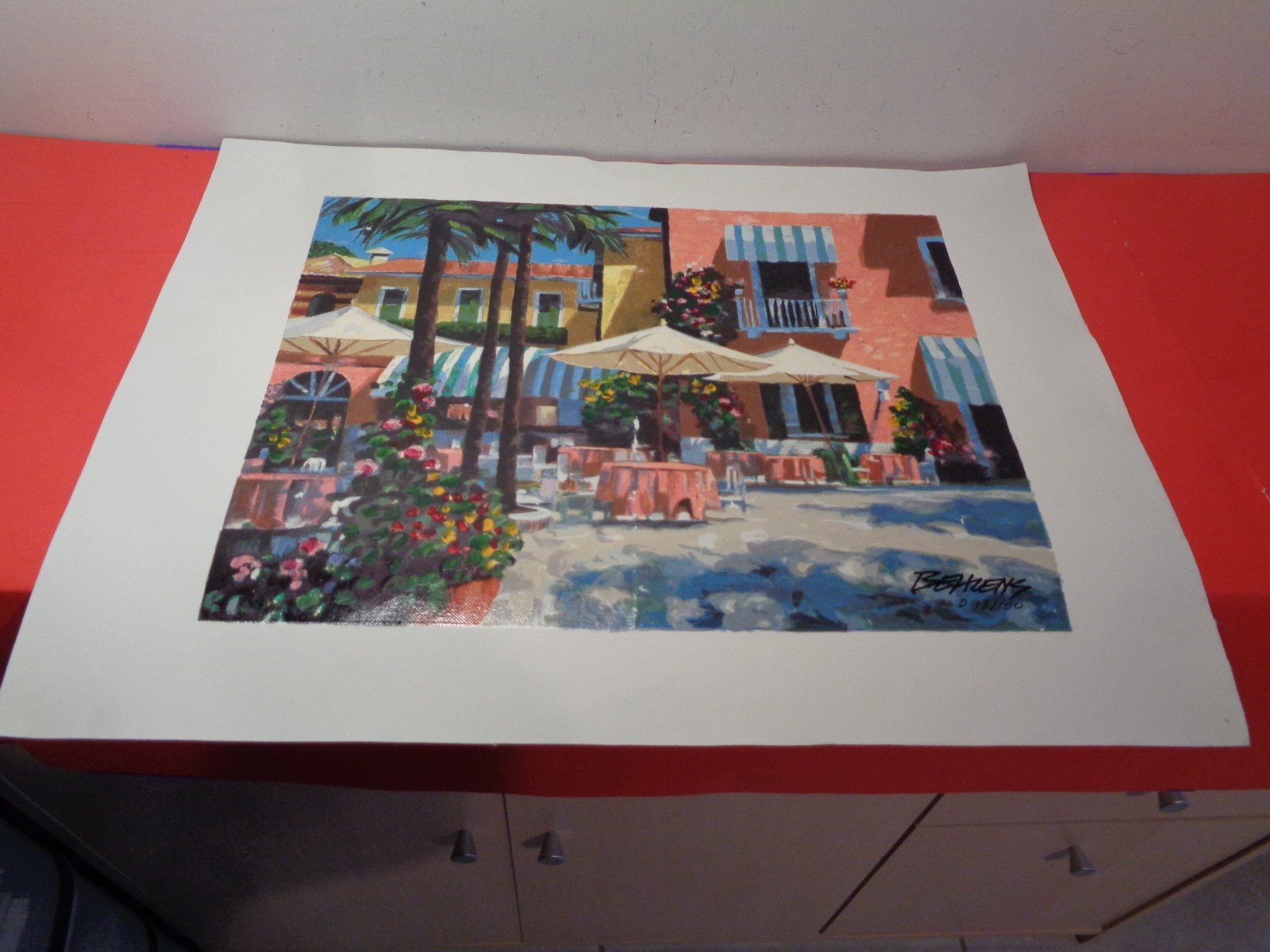 Howard Behrens Signedand numbered D 13/100 "Inn at Lake Garda" Serigraph Unframe
