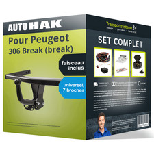 Attelage col de cygne Auto Hak pour Peugeot 306 Break 97- avec Faisceau u. 7 br.