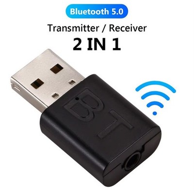 Bluetooth 5.0 USB Adapter Sender Empfänger AUX Audio Dongle für PC Auto TV 