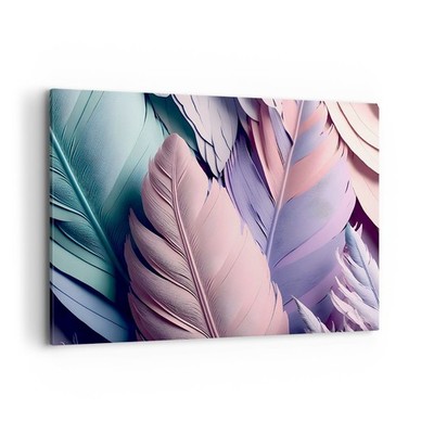 Wandbilder 120x80cm Leinwandbild Pastell Gefieder Leichtigkeit XXL Bilder