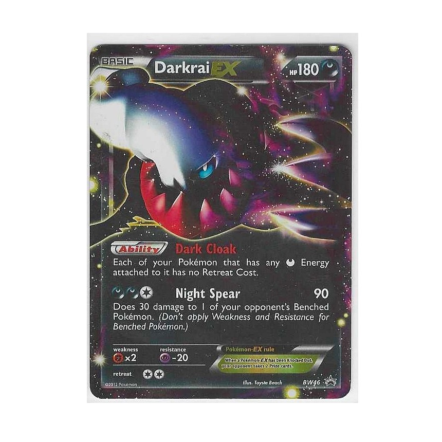 Pokémon Darkrai EX BW46 Promo Holo Basic 180 HP Trading Card 2012 TCG