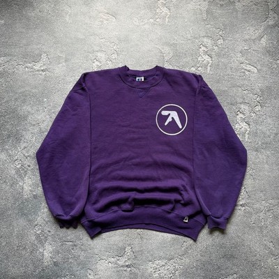 Vintage Aphex Twin Crewneck Sweatshirt Russell Athletic Made USA Purple XL Rare