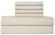 Queen Sheets Set 6 Piece Cooling Bed Sheets with 4 Envelope Pillowcases Soft ...