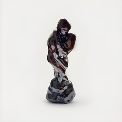 Mid Century Modern The Lovers Glazed Ceramic Embrace Statue Man And Woman 9 
