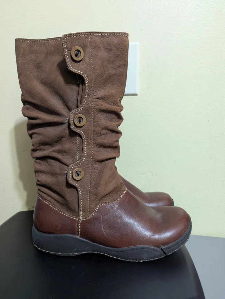 Botas de cuero para mujer Hush Puppies talla 10M media pantorrilla Foto 2 de 4