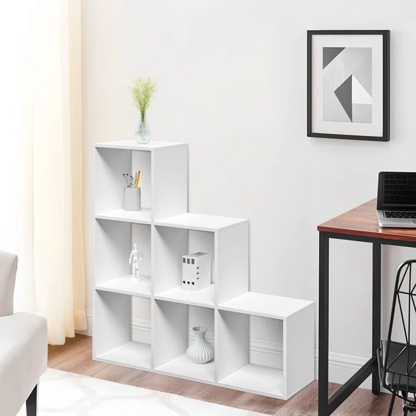 Armoire murale blanche design moderne Ika 1 pour salon et bureau épuré