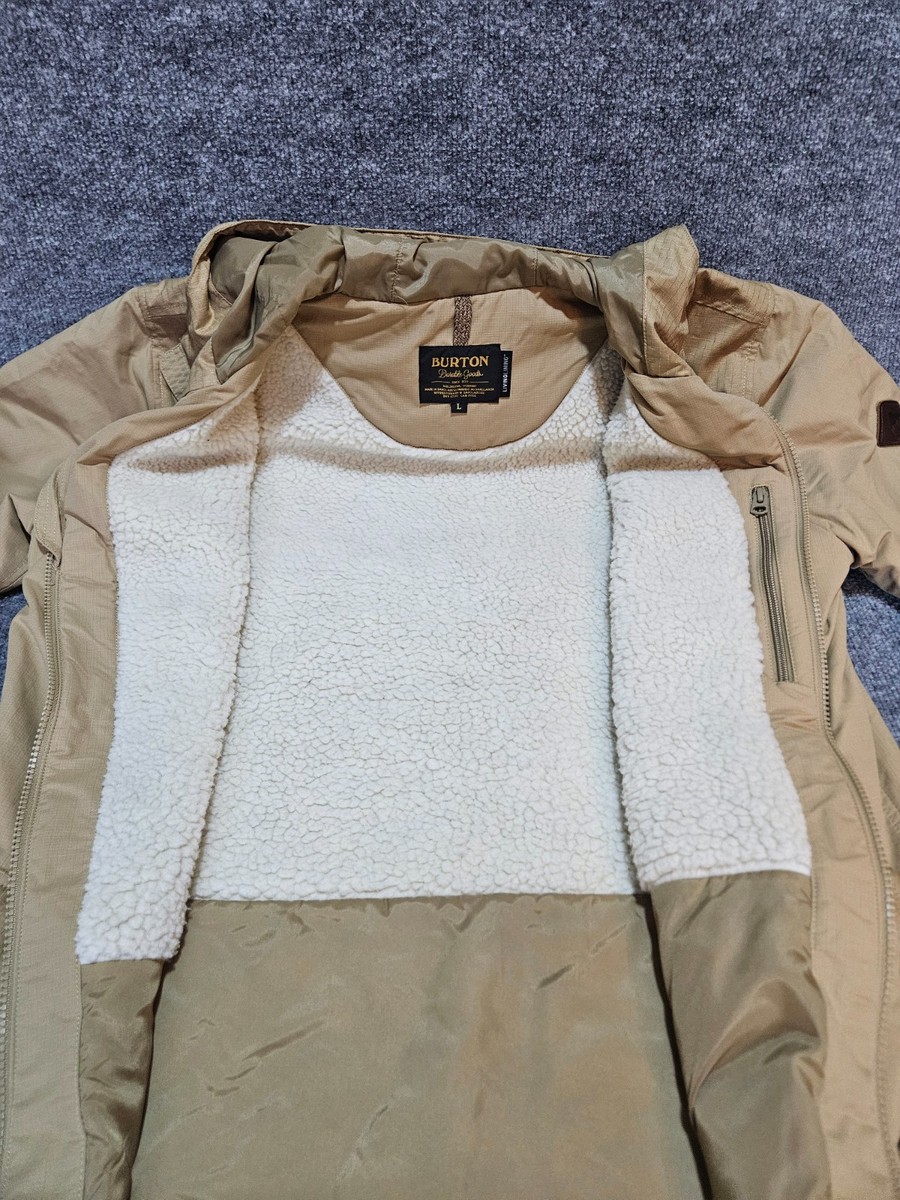 Burton Living Lining Gore Tex Jacket Men's Large Tan Bro Ski Snow