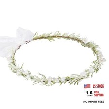 Flower Crown Headband, Artificial Renaissance Floral Headpiece, Fairy White