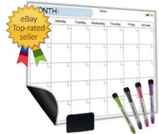 Magnetic Dry Erase Calendar for Refrigerator - 17x12  Stain-Resistant, Large Wri