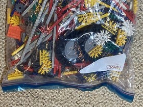 Lot Vintage K'NEX Yellow Box Hard KNEX Carrying Case  filled with pieces parts