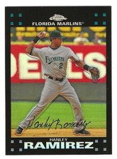 2007 Topps Chrome Black Refractor #196 Hanley Ramirez Florida Marlins BV$2.50