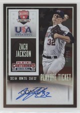 2015 Panini Contenders USA Baseball Playoff Ticket 8/15 Zach Jackson Auto 2r8