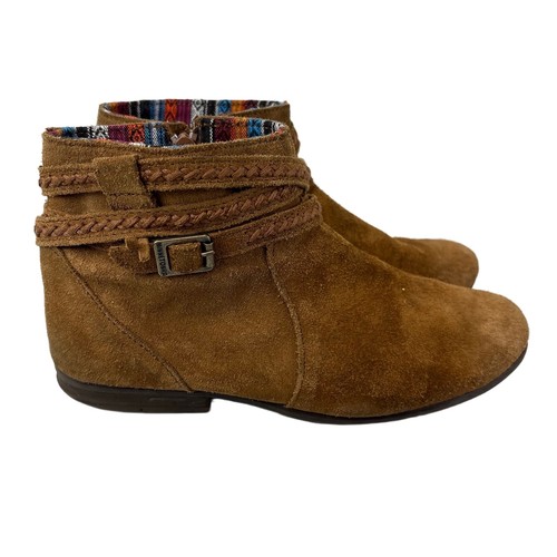 Stivaletti Minnetonka donna 9 marroni scamosciati Dixon fibbia frange boho western - Foto 4 di 9
