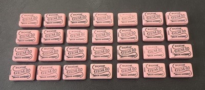 Lot Of 28 Vintage New Unused DIXON Gem 80 Grade Matched Pink  Rubber Eraser USA
