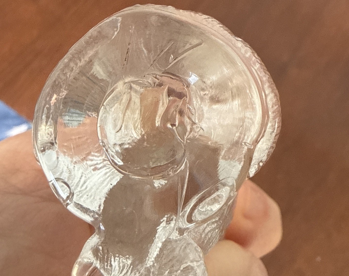 Vintage Mosser Sitting Cat #101 Original Crystal Glossy Bottom M Stamp Plunge