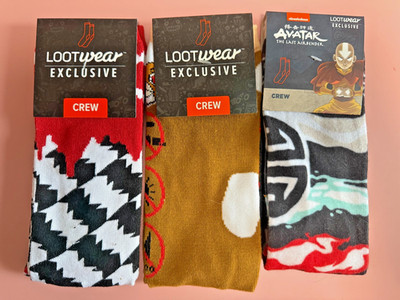 Collectible Loot Crate Crew Socks Set of Three: Gremlins, Avatar and Dracula