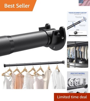 Closet Rods for Hanging Clothes, 17 to 84 Inches Stepless Adjustable Metal Cl...