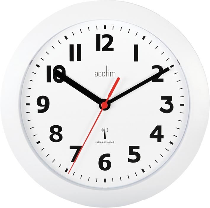 ACCTIM - Parona 23cm Radio Controlled Analogue Wall Clock - White