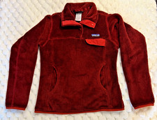 Patagonia Pullover Womens XS Red Re Tool Snap T Pullover Fleece Deep Pile