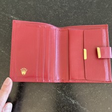 Unused Genuine Rolex Red Leather Wallet Card Carrier Vintage