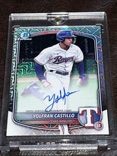 Yolfran Castillo 2025 Bowman Chrome Mojo Refractor Auto #BMA-YC Texas Rangers