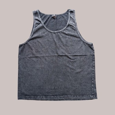 Size M - Los Angeles Apparel Black Mineral Wash Cotton Tank Top