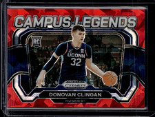 2024 Prizm Draft Picks Donovan Clingan RC Campus Legends Red Cracked Ice NM-MINT