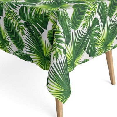 Jacquard Tischdecke beschichtete Baumwolle ARECA Dschungel Monstera 