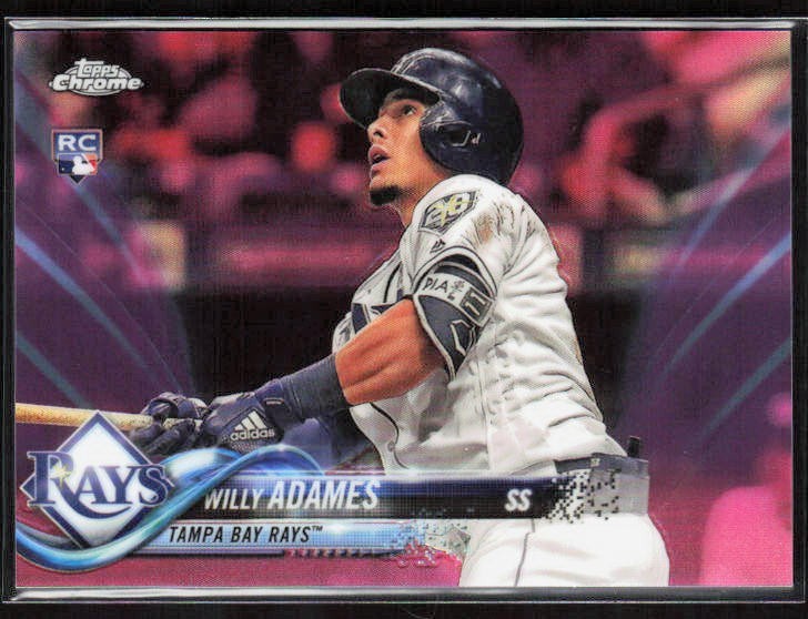 2018 Topps Update Chrome WILLY ADAMES Pink Refractor Rookie Card HMT56 Rays