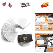 100 Pcs Ultra-Thin Pearl Aluminum Business Card Blanks for Sublimation Printing