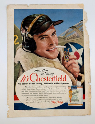 Vintage Ad 1942 Chesterfield Cigarettes From Here To Victory