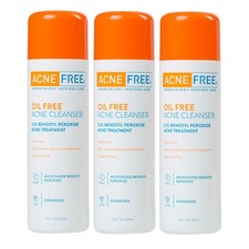 AcneFree Oil-Free Acne Cleanser Benzoyl Peroxide 2.5 Acne Face Wash, 8 Ounce