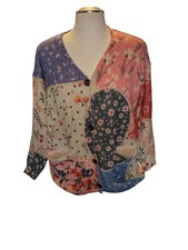 Cottagecore Floral Patchwork Sweater/Cardigan XL