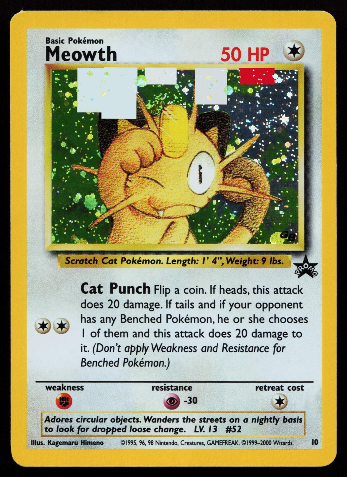 Meowth 10/53 Promo WoTC Promo Pokémon Card