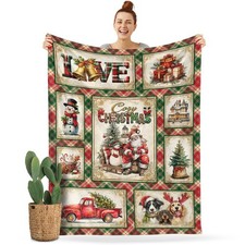 Christmas Throw Blanket for Couch  Bed - 50x60 Inch Soft Lightweight Flannel...