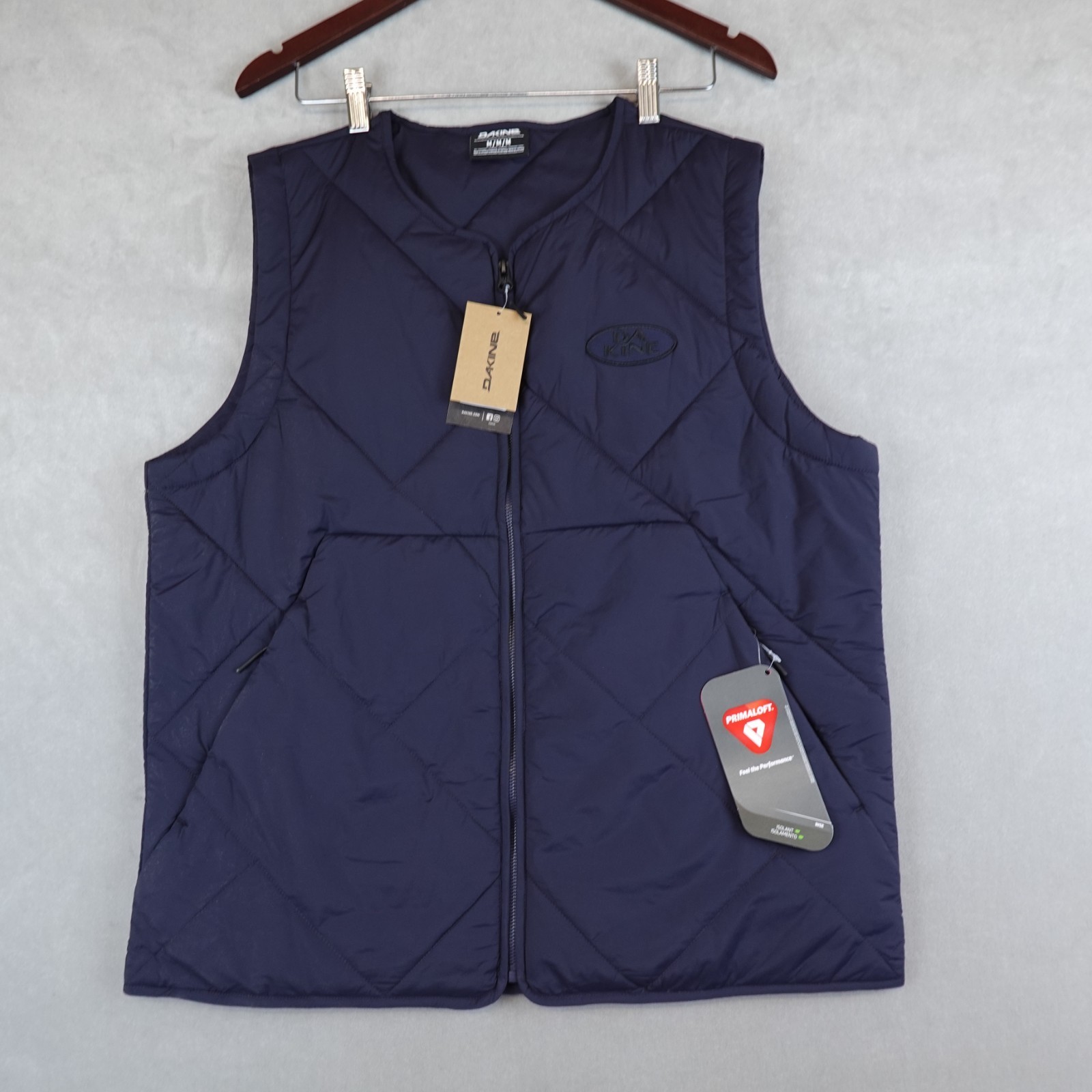 NWT Dakine Vest Lowland Insulated Polartec Navy Mens Size Medium Zip Front Ski