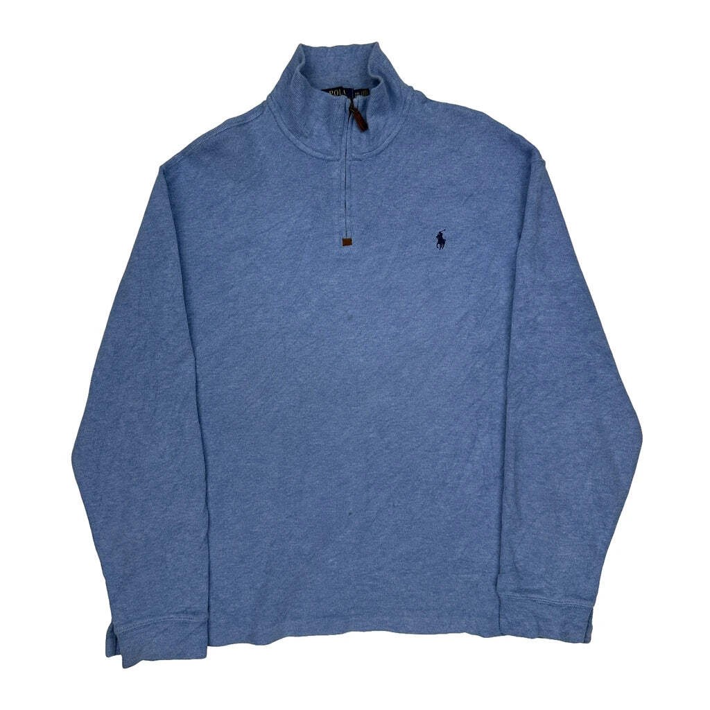 Polo By Ralph Lauren 1/4 Zip - 2XL Blue Cotton