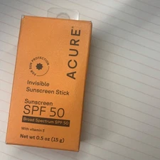 Acure Invisible Sunscreen Stick SPF 50