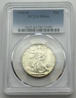 1945-D Walking Liberty Half Dollar, PCGS MS66, Gem BU Silver Coin.
