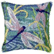LAPATAIN Latch Hook Kits for DIY Throw Pillow Cover,Two Dragonflies Needlewor...