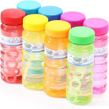 Bubble Toy Set for Kids, Colorful Bubble Solution Bottles 8 Pack 4oz, Summer