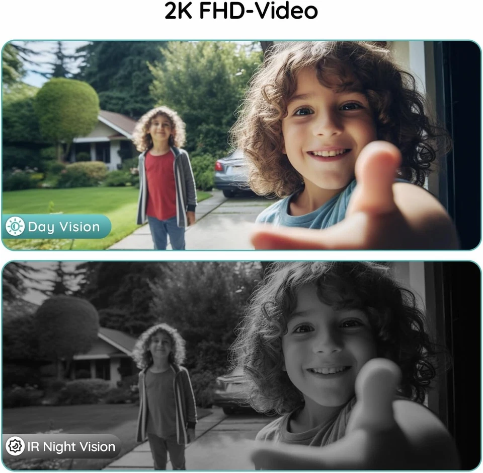 BOIFUN 2K HD Smart Video Doorbell Camera Wireless with Chime Immediate Alarm,UK - Image 2 of 4