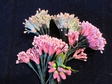 Vtg Millinery Flower Collection Pink Stamen Matte Shiny Textured H4896