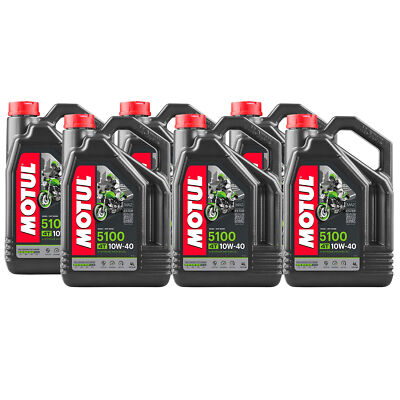 Motul 5100 4T 10W40 Technosynthese Ester 4-Stroke 24L Engine Motor Oil 6 x 4L