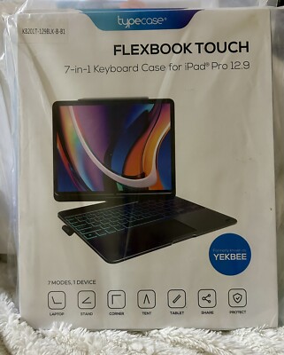 TYPECASE KB201T-129BLK-B-B1 FLEXBOOK TOUCH 7-in-1 Keyboard Case iPad Pro 12.9