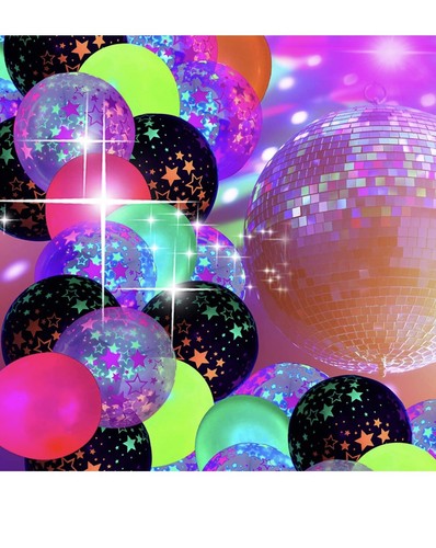 90 Pcs UV Neon Balloons ,Neon Stars Glow Party Balloons UV Black Light Balloons - Picture 7 of 7