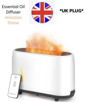 Ätherisches Öl Diffuser Aromatherapie Diffuser Flammenimitat 240ml weiße LED