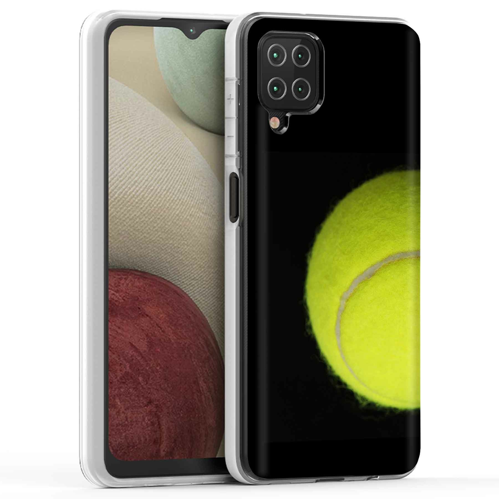 Phone Case Cover for Samsung Galaxy A12,Tennis Ball Black Print, USA
