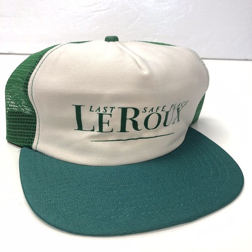 NOS Vtg 80s New Era PRO Mesh TRUCKER Hat LeRoux Promo Tour Concert Snapback Cap - Picture 2 of 8
