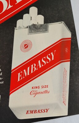 1949 Embassy Cigarettes Print Ad 5.25